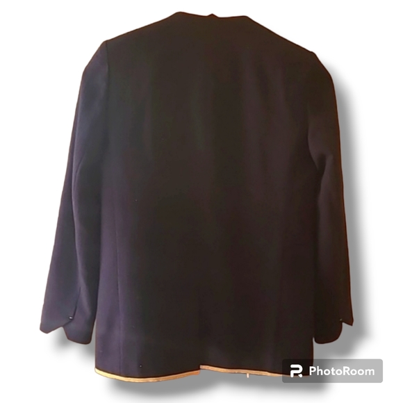 Zadig & Voltaire Ville Deluxe Military Navy Gold Wool Blend Blazer - Picture 5 of 8